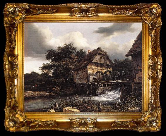 framed  Jacob van Ruisdael Two Water Mills an Open Sluice, ta009-2